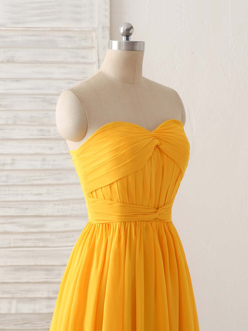 Simple Chiffon Yellow Long Prom Dress Simple Bridesmaid Dress US 2 / Yellow Simple Chiffon Yellow Long Prom Dress Simple Bridesmaid Dress US 2 / Yellow