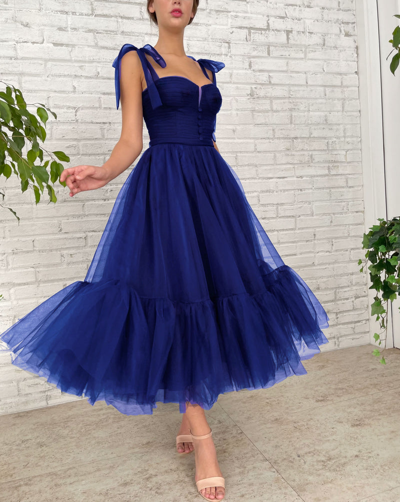 vintage prom dress blue