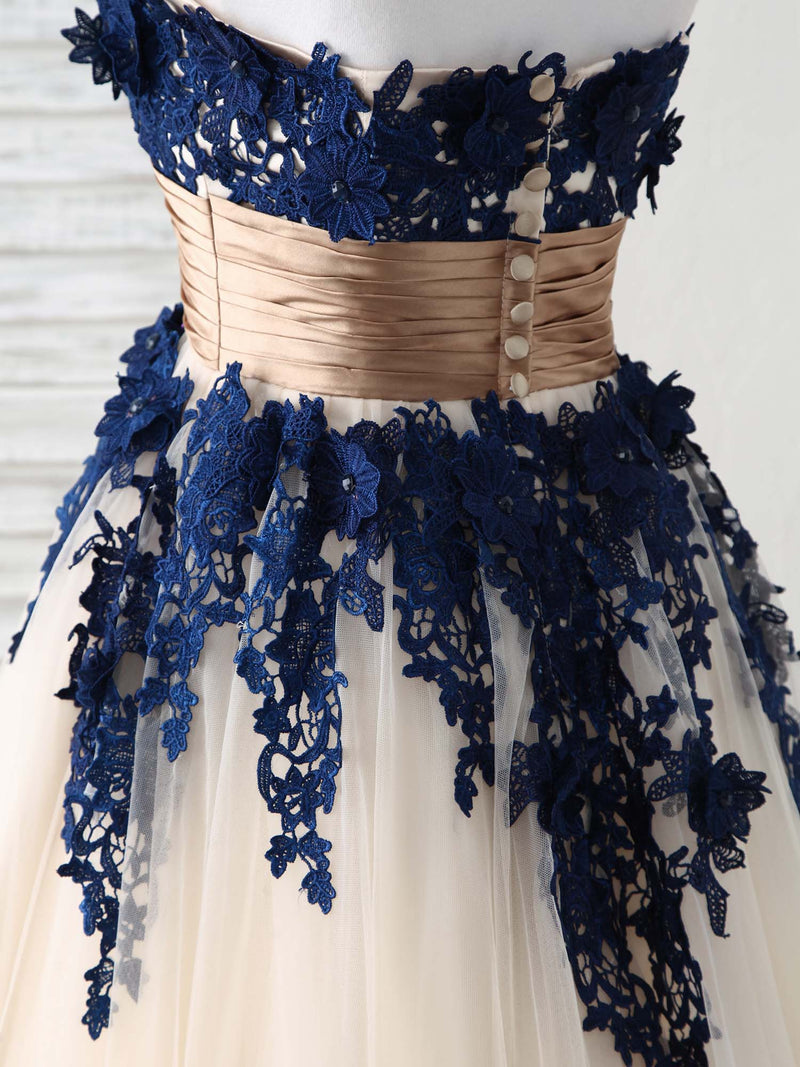 Burgundy Lace Applique Tulle Long Prom Dress Burgundy Bridesmaid Dress