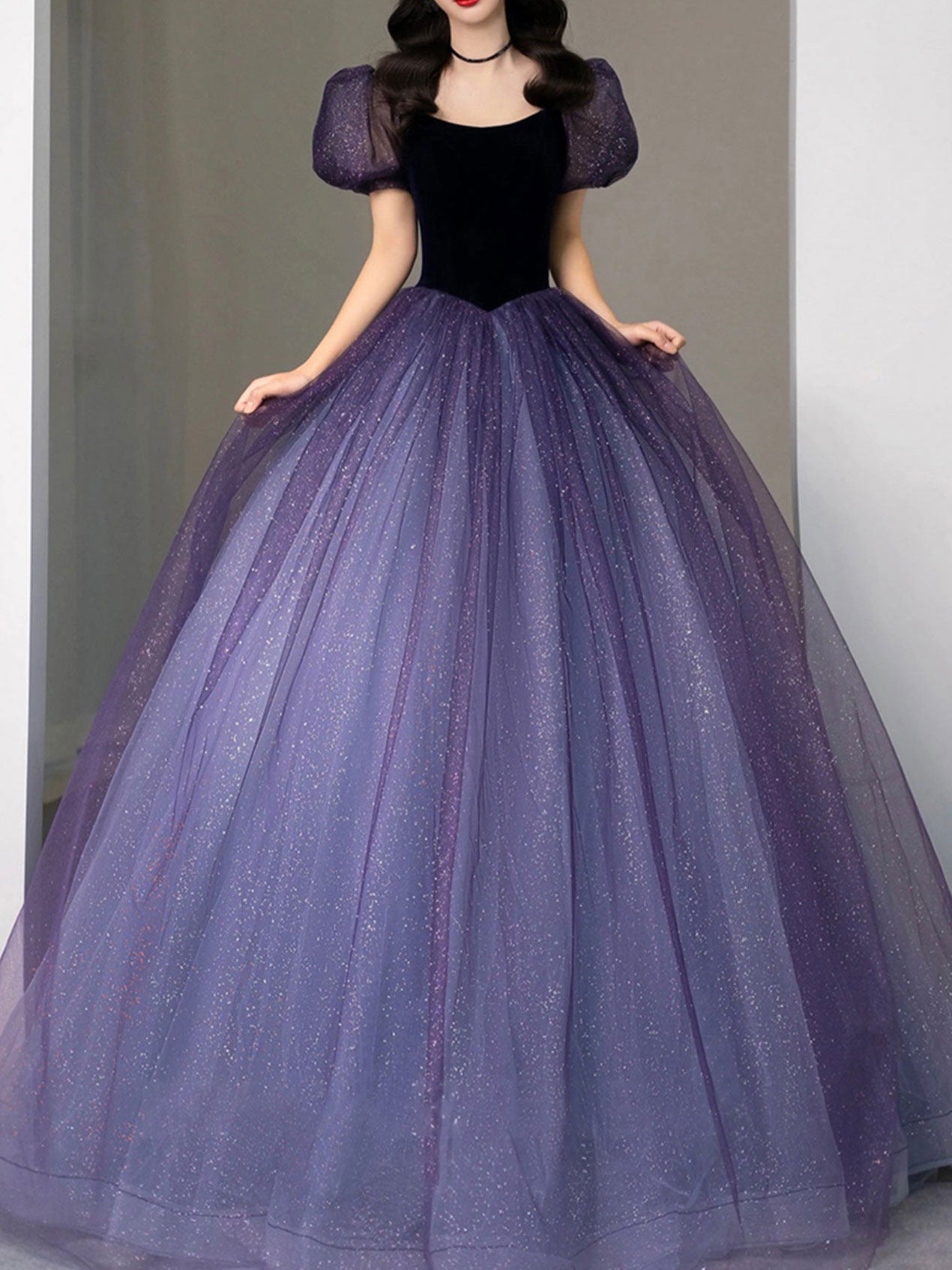 purple and black dresses for sweet 16 Elegant Black and Purple Lace Long Sleeves Sweet 16 Dress, Black and P Formaldressy