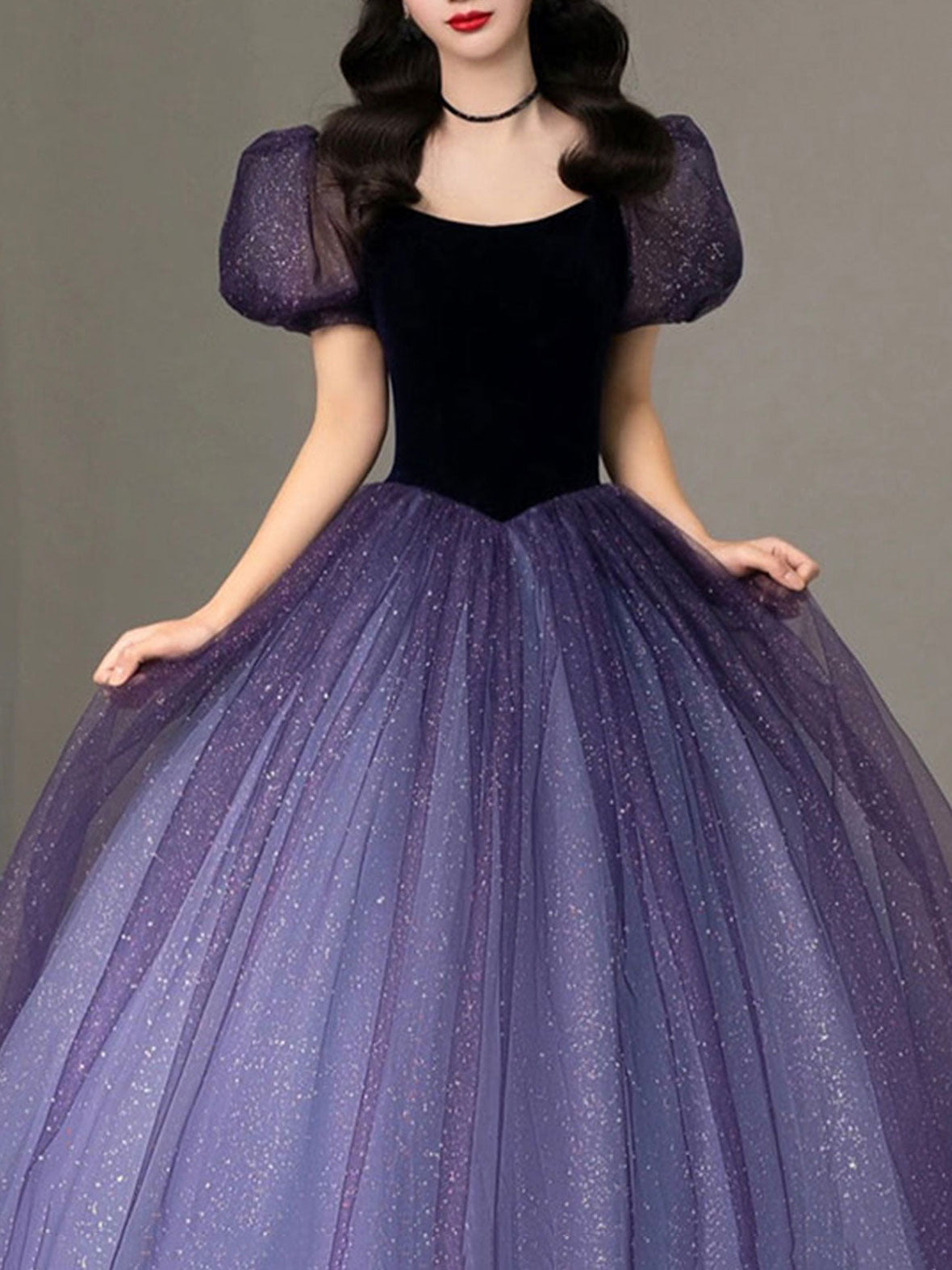 Purple Long Prom Dress, Ball Gown Purple Graduation Dress, sweet 16 dress