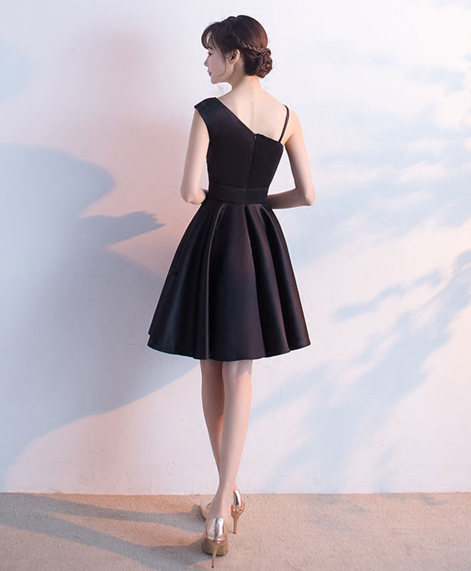 Luxurious Long Black Satin Prom Dress with Slit | Miss Satin