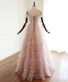 Pink Sweetheart Off Shoulder Tulle Long Prom Dress Pink Evening Dress
