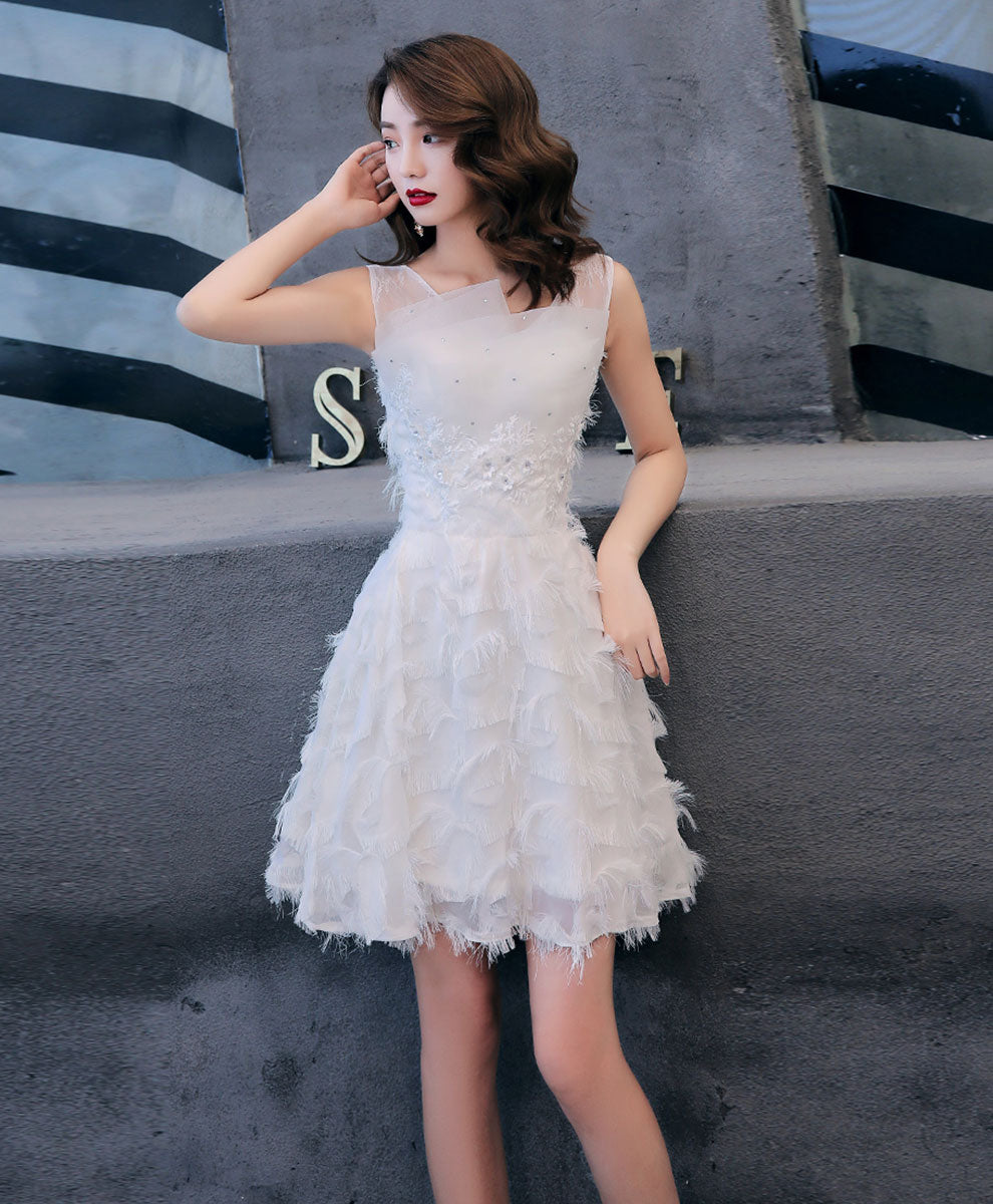 Gray Tulle Lace Short Prom Dress, Gray Cocktail Dress, Homecoming Dresses