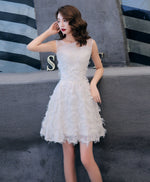 Gray Tulle Lace Short Prom Dress, Gray Cocktail Dress, Homecoming Dresses