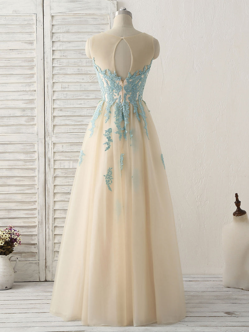 champagne and lace bridesmaid dresses Champagne Gold Bridesmaid Dresses Halter Straps V-Neck Lace Up Back Stretch Satin Bridesmaid Dress With Slit