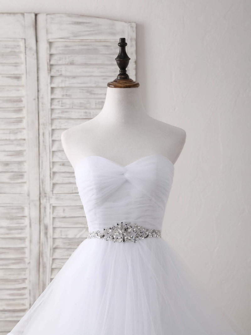 White Sweetheart Neck Tulle Long Prom Dress, White Formal Graduation Dress US 4 / Custom Color White Sweetheart Neck Tulle Long Prom Dress, White Formal Graduation Dress US 4 / Custom Color