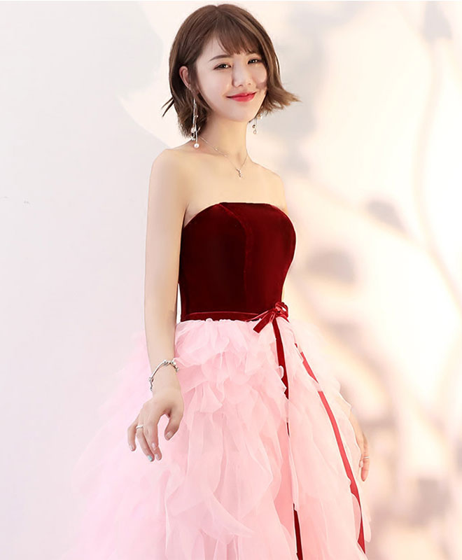 Cute Pink Tulle Long Prom Dress, Evening Dress