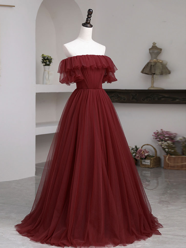 Simple Burgundy A line Long Prom Dresses, Burgundy Bridesmaid Dresses Custom Size / Royal Blue Simple Burgundy A line Long Prom Dresses, Burgundy Bridesmaid Dresses Custom Size / Royal Blue