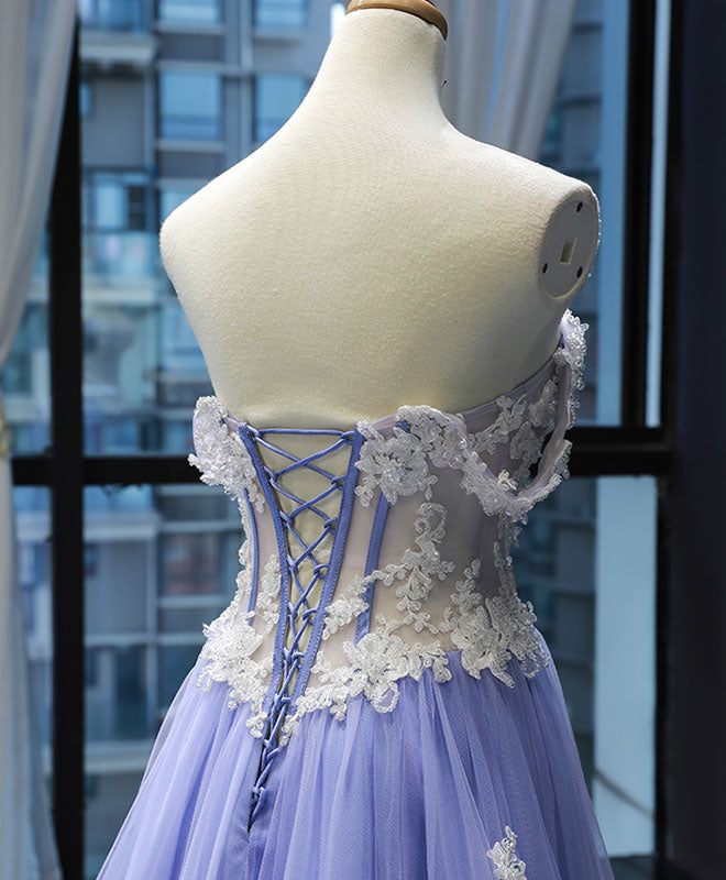 Purple Tulle Lace Long Prom Dress Purple Lace Formal Dress US 10 / Purple Purple Tulle Lace Long Prom Dress Purple Lace Formal Dress US 10 / Purple