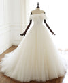 White Tulle Long Prom Dress White Tulle Wedding Dress