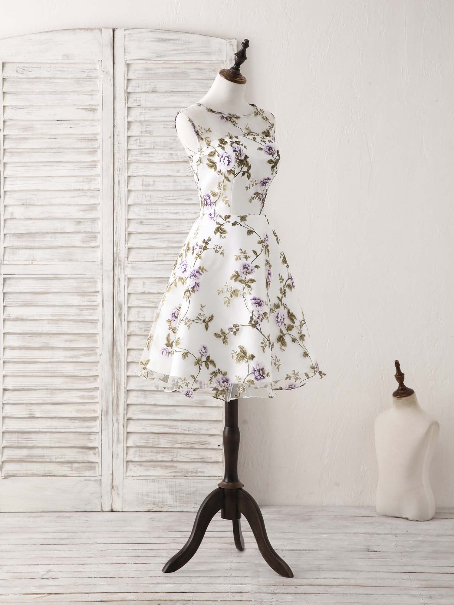 dress short frock Off the Shoulder A-line Short Dress GS3685 Lilac (Lavender) / S