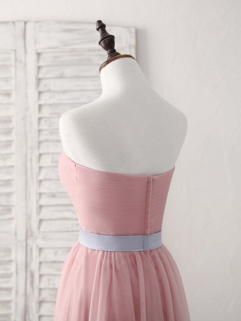 Pink Sweetheart Neck Tulle Long Prom Dress, Aline Pink Bridesmaid Dress US 14 / Pink Pink Sweetheart Neck Tulle Long Prom Dress, Aline Pink Bridesmaid Dress US 14 / Pink