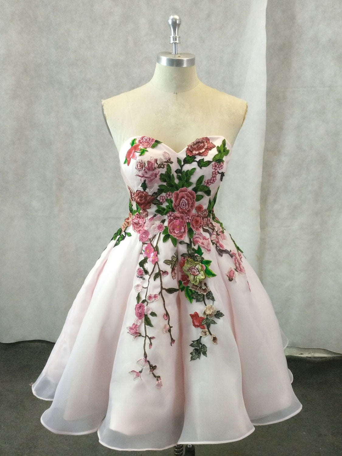 Light Pink Sweetheart Neck Tulle Lace Applique Short Prom Dress US 8 / Pink Light Pink Sweetheart Neck Tulle Lace Applique Short Prom Dress US 8 / Pink