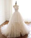 Champagne Sweetheart Lace Tulle Long Prom Gown Lace Evening Gown