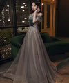 Green/Gray Sequin Long Prom Dresses, Green/Gray Formal Graduation Dress with Beading