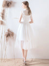 White Tulle Short Prom Dress, Tulle Lace Short Bridesmaid Dresses