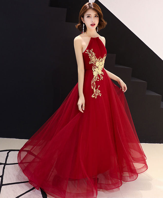 Burgundy Tulle Lace Long Prom Dress, Burgundy Tulle Evening Dress US 2 / Burgundy Burgundy Tulle Lace Long Prom Dress, Burgundy Tulle Evening Dress US 2 / Burgundy