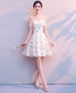 Cute White Tulle Short Prom Dress, White Homecoming Dress
