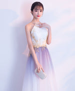 Unique Tulle Lace Applique Long Prom Dress, Tulle Evening Dress