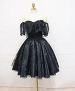 Black Sweetheart Tulle Short Lace Prom Dress Lace Homecoming Dress