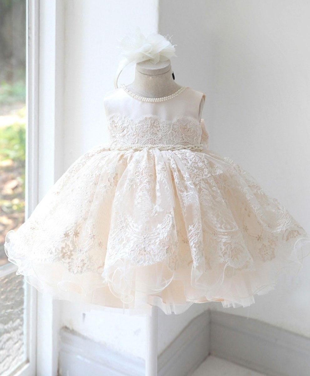 Champagne Tulle Lace Baby Dress Champagne Flower Girl Dress shopluu Champagne Tulle Lace Baby Dress Champagne Flower Girl Dress shopluu