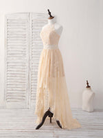 Champagne Two Pieces Lace Long Prom Dress Lace Evening Dress
