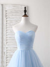 Simple Sweetheart Blue Tulle Long Prom Dress Blue Evening Dress