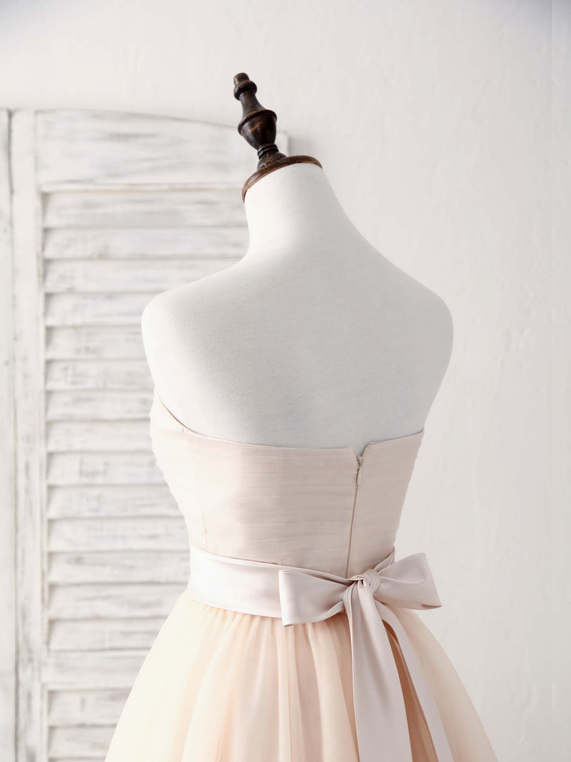 Simple Sweetheart Tulle Short Prom Dress Champagne Bridesmaid Dress US 4 / Custom Color Simple Sweetheart Tulle Short Prom Dress Champagne Bridesmaid Dress US 4 / Custom Color
