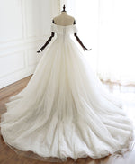 White Tulle Long Prom Dress White Tulle Wedding Dress