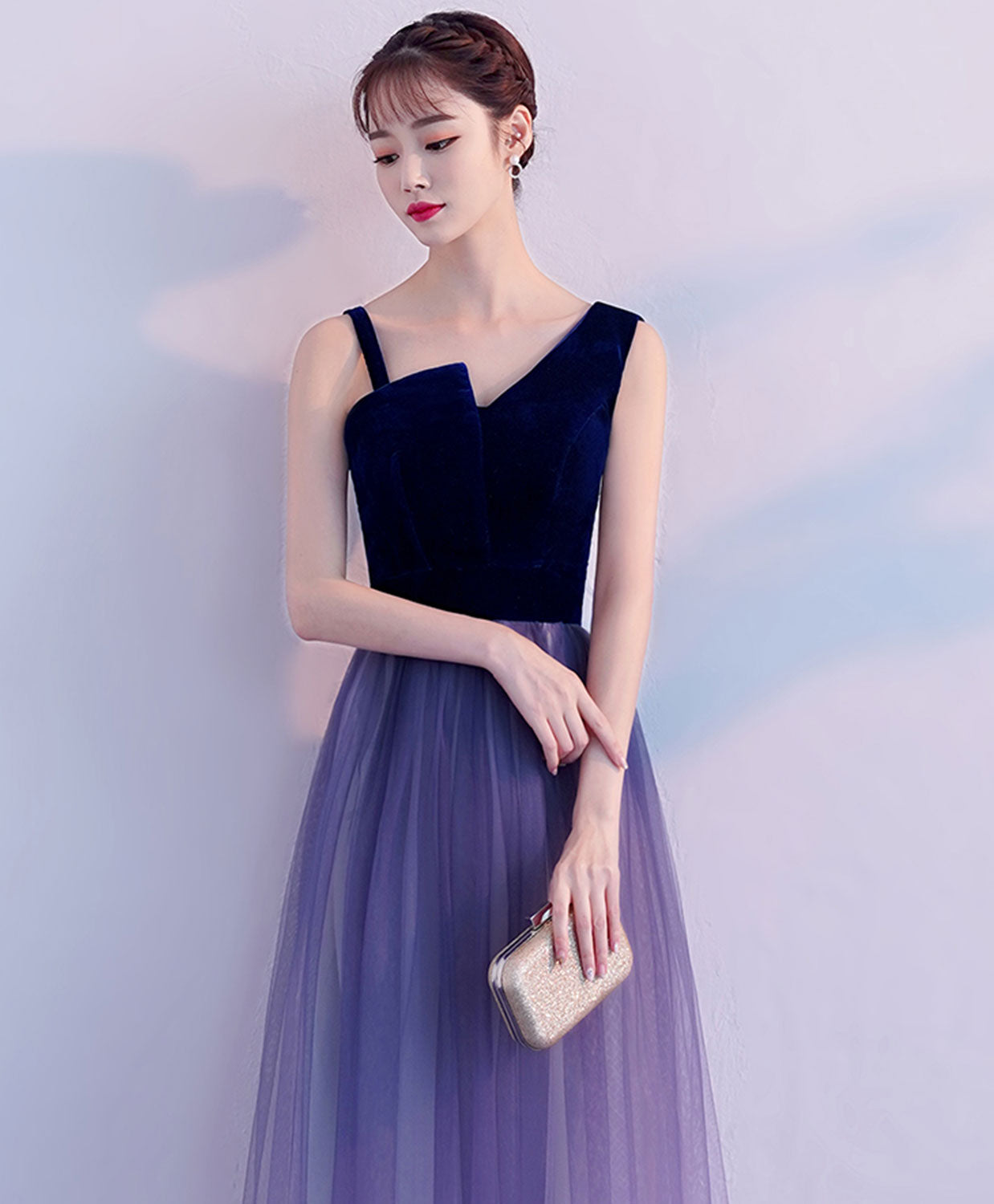 ombre purple prom dress purple ball gown prom dresses Off Shoulder Ombre Purple Pink Tulle Ball Gown Prom Dresses,PD00316 AlineBridal