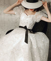 A line White Tulle Lace Sequin Long Prom Dress, White Formal Graduation Party Dress