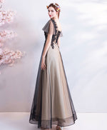 Black Tulle Long Prom Dress, Black Tulle Evening Dress