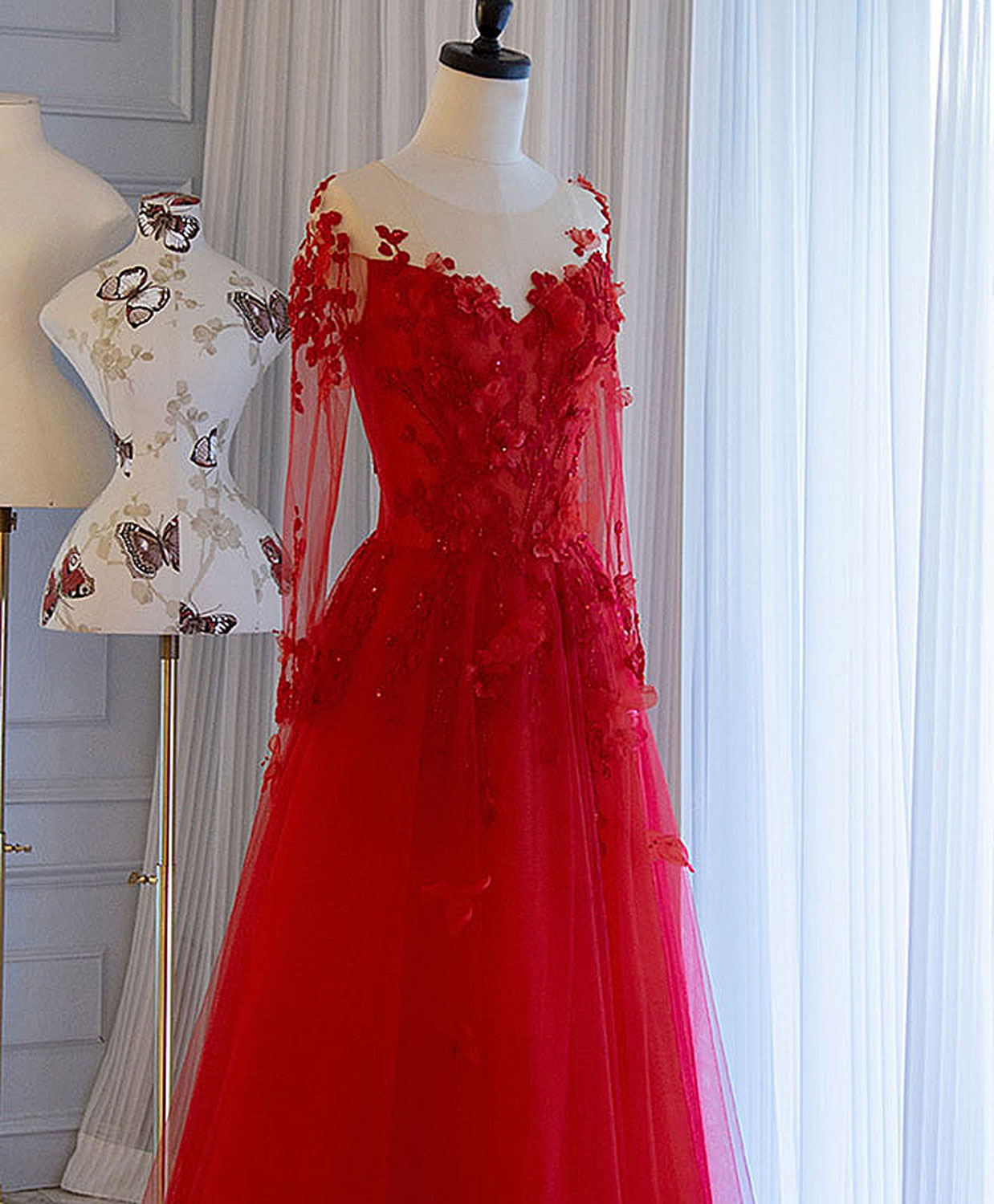 Red Prom Dress 2024 Off the Shoulder Tulle Lace Appliques 16 / Red Red Prom Dress 2024 Off the Shoulder Tulle Lace Appliques 16 / Red