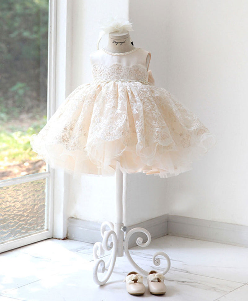 Champagne Tulle Lace Baby Dress Champagne Flower Girl Dress