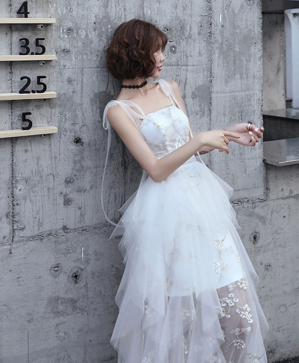 White Sweetheart Tulle Prom Dress White Homecoming Dress