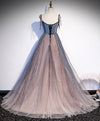 Blue Tulle Sequin Long Prom Dress Blue Tulle Formal Dress