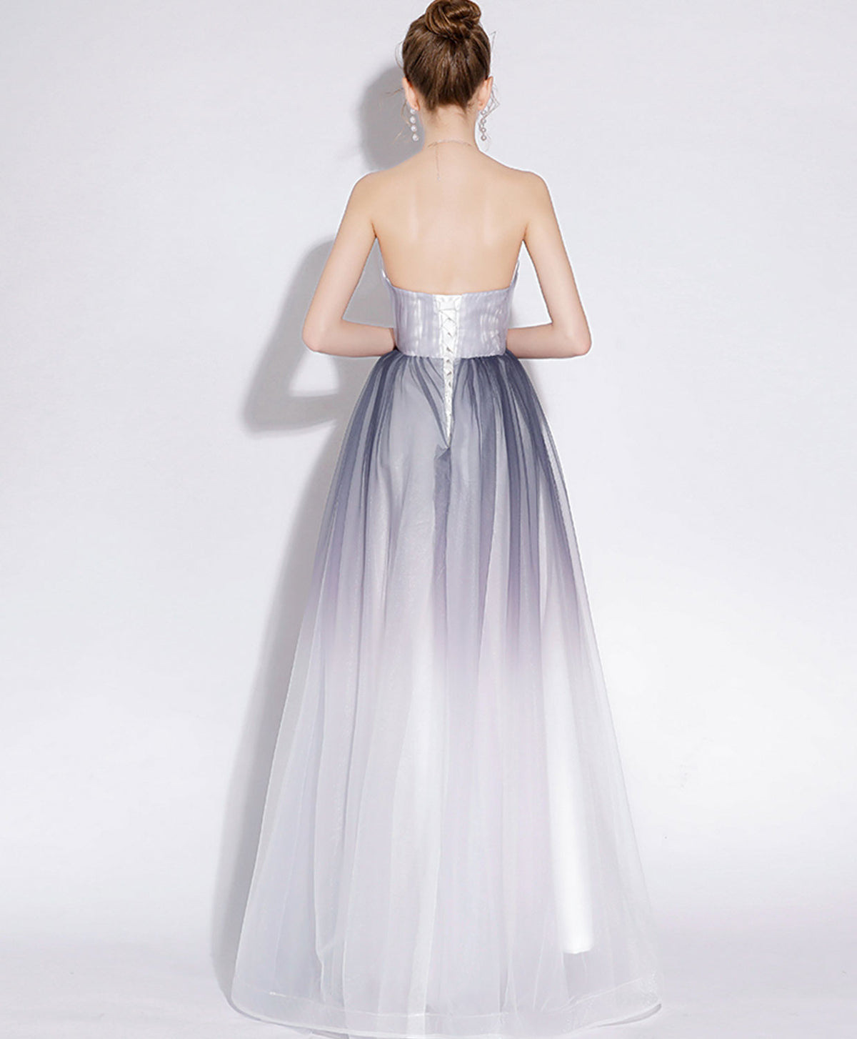 Simple Tulle Lace Long Prom Dress, Tulle Formal Long Evening Dresses