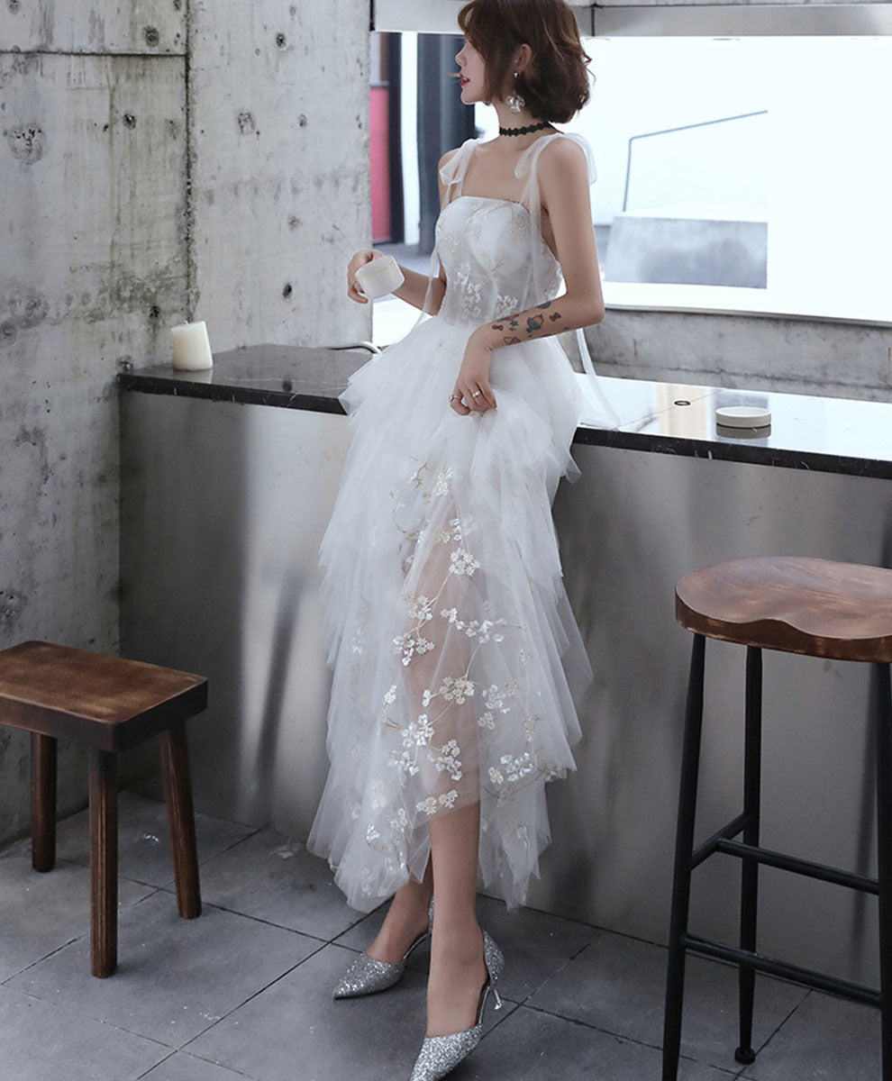 White Sweetheart Tulle Prom Dress White Homecoming Dress