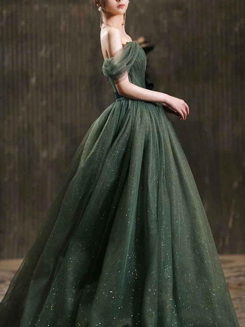 Simple Green Sweetheart Tulle Long Prom Dress, Green Formal Dresses US 6 / Custom Color Simple Green Sweetheart Tulle Long Prom Dress, Green Formal Dresses US 6 / Custom Color