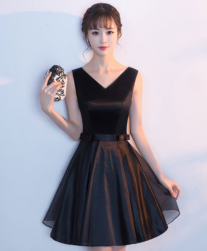 Simple Black Short Prom Dress, Black Homecoming Dress