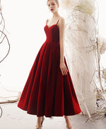 Simple sweetheart satin burgundy prom dress, burgundy evening dress