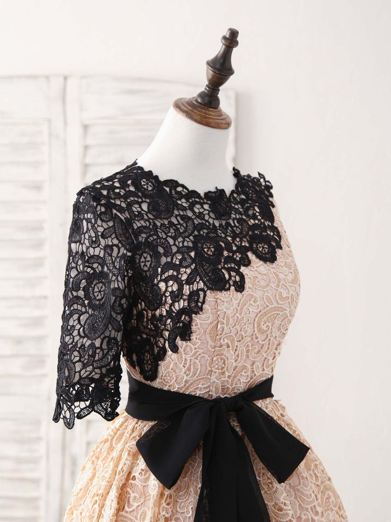 Champagne Lace Short Prom Dress, Champagne Homecoming Dress shopluu Champagne Lace Short Prom Dress, Champagne Homecoming Dress shopluu