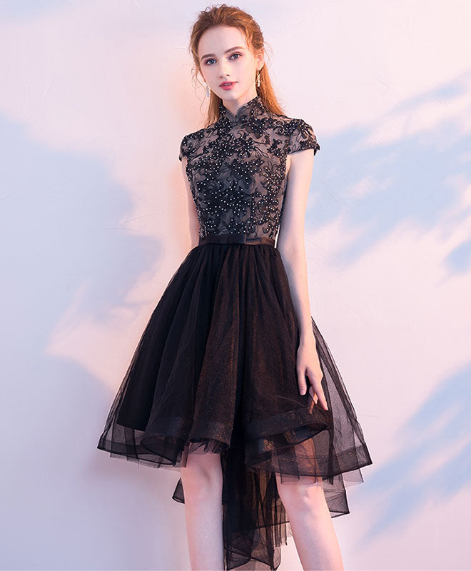 Cute Black Tulle Short Prom Dress, Black Homecoming Dress – shopluu