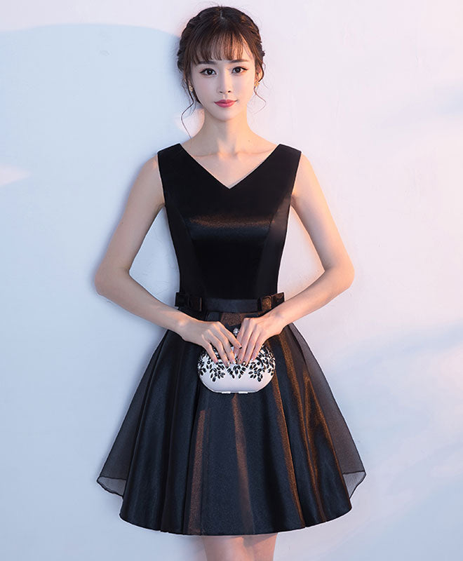 Simple Black Short Prom Dress, Black Homecoming Dress – shopluu
