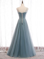 Green Sweetheart Neck Tulle Sequin Long Prom Dress Green Evening Dress