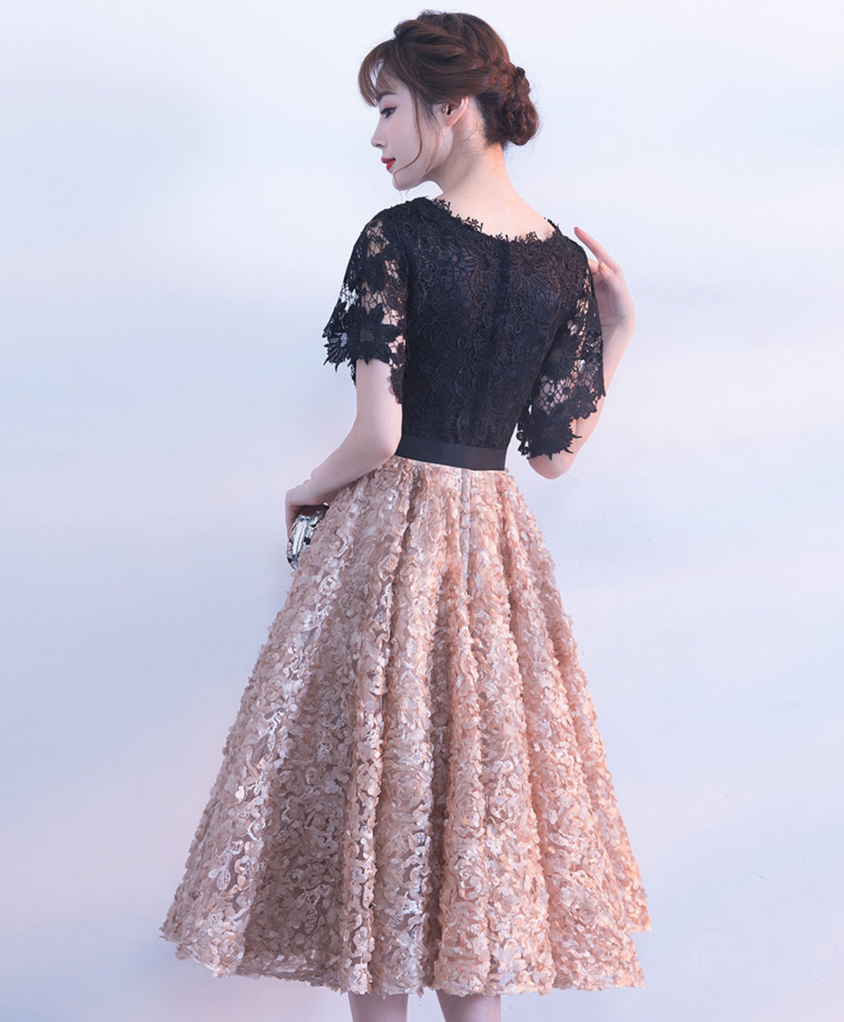 Cute A Line Lace Short Prom Dress, Homecoming Dress