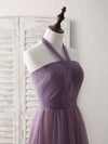 A-Line Tulle High Low Long Prom Dress Simple Bridesmaid Dress