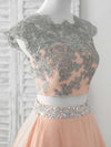 Unique Two Pieces Lace Short Prom Dress, Homecoming Dress