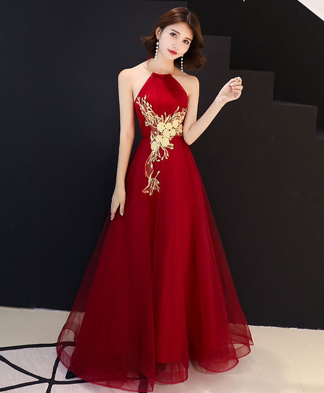 Burgundy Tulle Lace Long Prom Dress, Burgundy Tulle Evening Dress US 2 / Burgundy Burgundy Tulle Lace Long Prom Dress, Burgundy Tulle Evening Dress US 2 / Burgundy